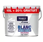 Peinture XTREM - Monocouche - Blanc - Velours - 10L + 20% gratuit offre à 66,99€ sur Bricorama