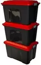 Boite de rangement Locker - Lot de 3 - Noir et rouge - 60L offre à 44,8€ sur Bricorama