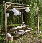 Pergola de jardin Patagonie - Bois traité  - 3x3m offre à 89,9€ sur Bricorama