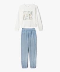 Pyjama en velours avec inscription multicolore fille offre à 17,99€ sur Gémo