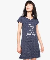 Chemise de nuit imprimée à manches courtes femme offre à 4,49€ sur Gémo