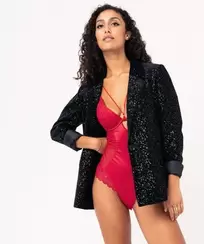 Body en dentelle et microfibre femme offre à 12,49€ sur Gémo