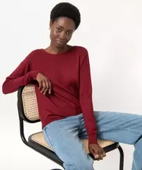 Pull fin à col rond avec dos croisé femme offre à 9,99€ sur Gémo