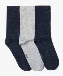 Chaussettes tige haute en maille côtelée et pailletée femme (lot de 3 paires) offre à 5,59€ sur Gémo