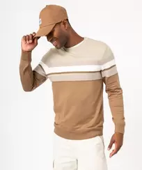 Pull en maille fine à bandes texturées homme offre à 16,49€ sur Gémo