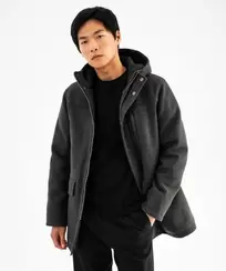 Manteau à capuche duffle-coat en matière douce homme offre à 59,99€ sur Gémo