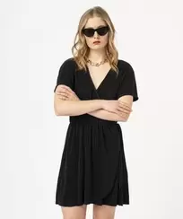 Robe portefeuille à manches courtes en maille plissée femme offre à 9,99€ sur Gémo