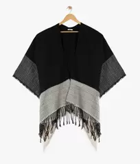 Poncho en maille douce finition frangée femme offre à 13,99€ sur Gémo