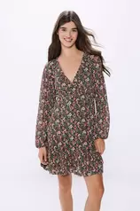 Robe courte froncée imprimé fleuri offre à 29,99€ sur Springfield