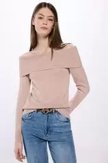 Pull col avec décolleté épaule offre à 34,99€ sur Springfield