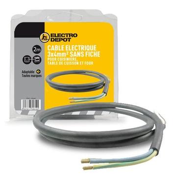 Câble d'alimentation électrique 3 x 4 mm² ÉLECTRO DÉPÔT offre à 7,95€ sur Electro Dépôt