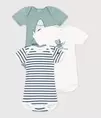 Lot de 3 bodies manches courtes en coton bébé offre à 22€ sur Petit Bateau