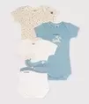 Lot de 3 bodies manches courtes en coton bébé offre à 22€ sur Petit Bateau