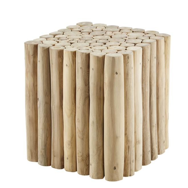 Bout de canapé rondins en bois de peuplier offre à 79,99€ sur Maisons du Monde