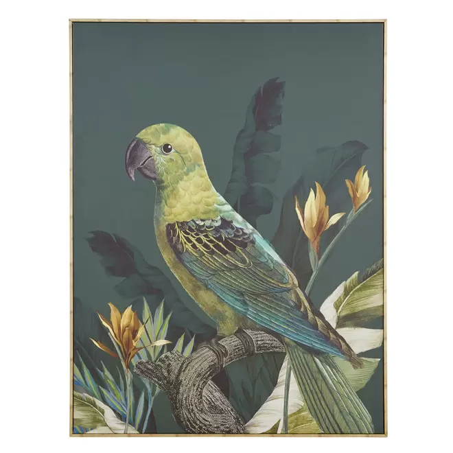 Toile impression oiseau vert et noir 87x115 offre à 149€ sur Maisons du Monde