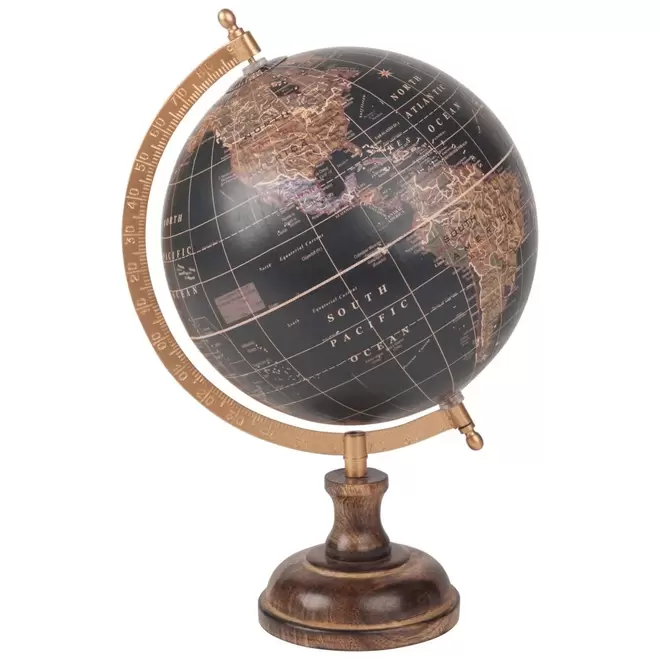 Globe terrestre carte du monde en manguier noir offre à 25,99€ sur Maisons du Monde