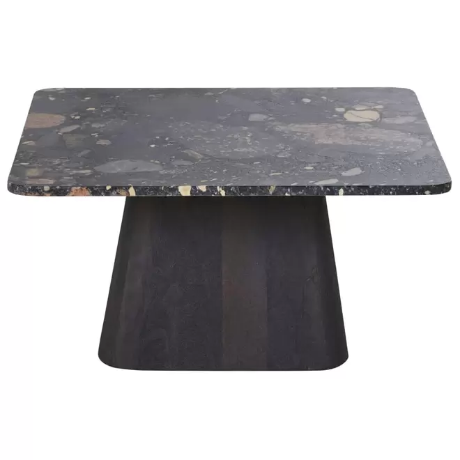 Table basse en pierre et bois de manguier massif noir offre à 349€ sur Maisons du Monde