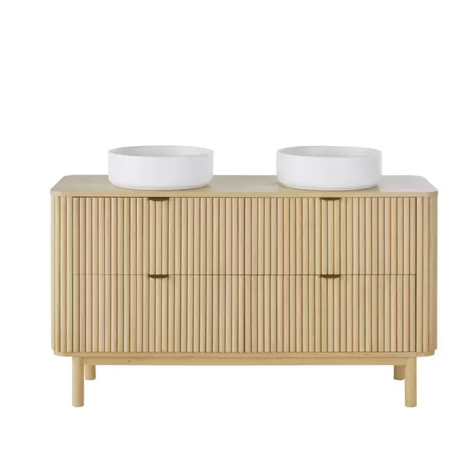 Meuble double vasque de salle de bains 4 tiroirs offre à 1099€ sur Maisons du Monde