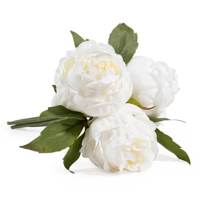 Bouquet de fleurs artificielles 3 pivoines blanches offre à 9,99€ sur Maisons du Monde