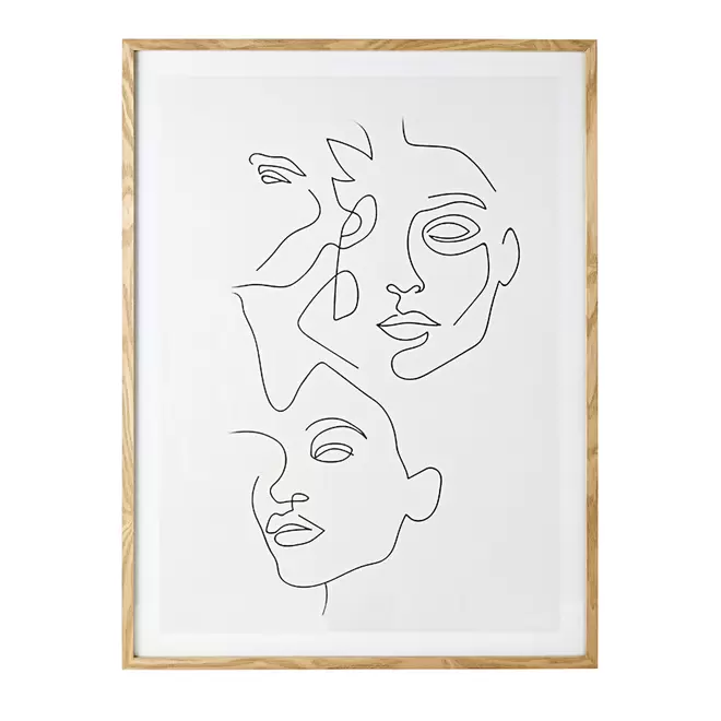 Tableau imprimé visages minimalistes 75x100 offre à 89,99€ sur Maisons du Monde