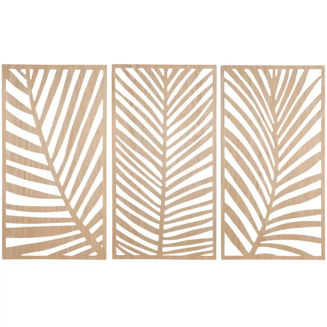 Tryptique décoration murale feuilles en bois 105x65 offre à 69,99€ sur Maisons du Monde