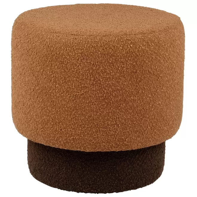 Poufs gigognes ronds bouclettes marron clair et foncé offre à 69,99€ sur Maisons du Monde