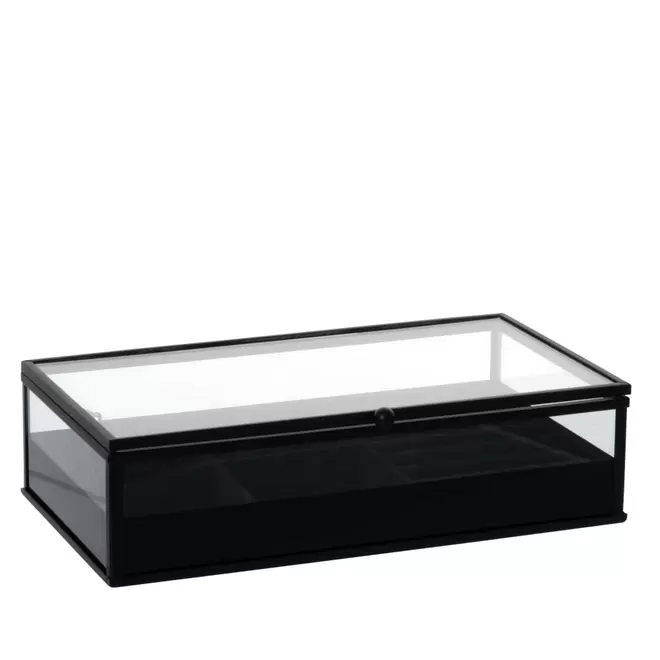 Boîte à bijoux en verre et métal noir offre à 19,99€ sur Maisons du Monde