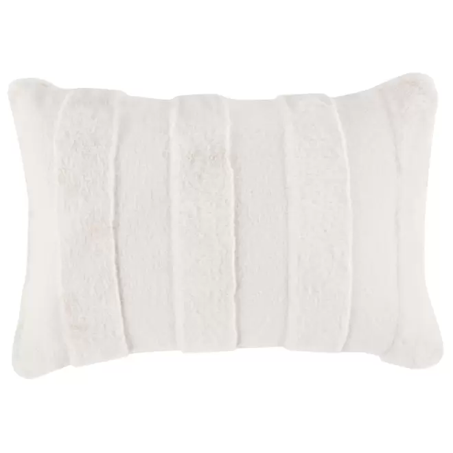 Coussin imitation fourrure blanc60x40 offre à 29,99€ sur Maisons du Monde