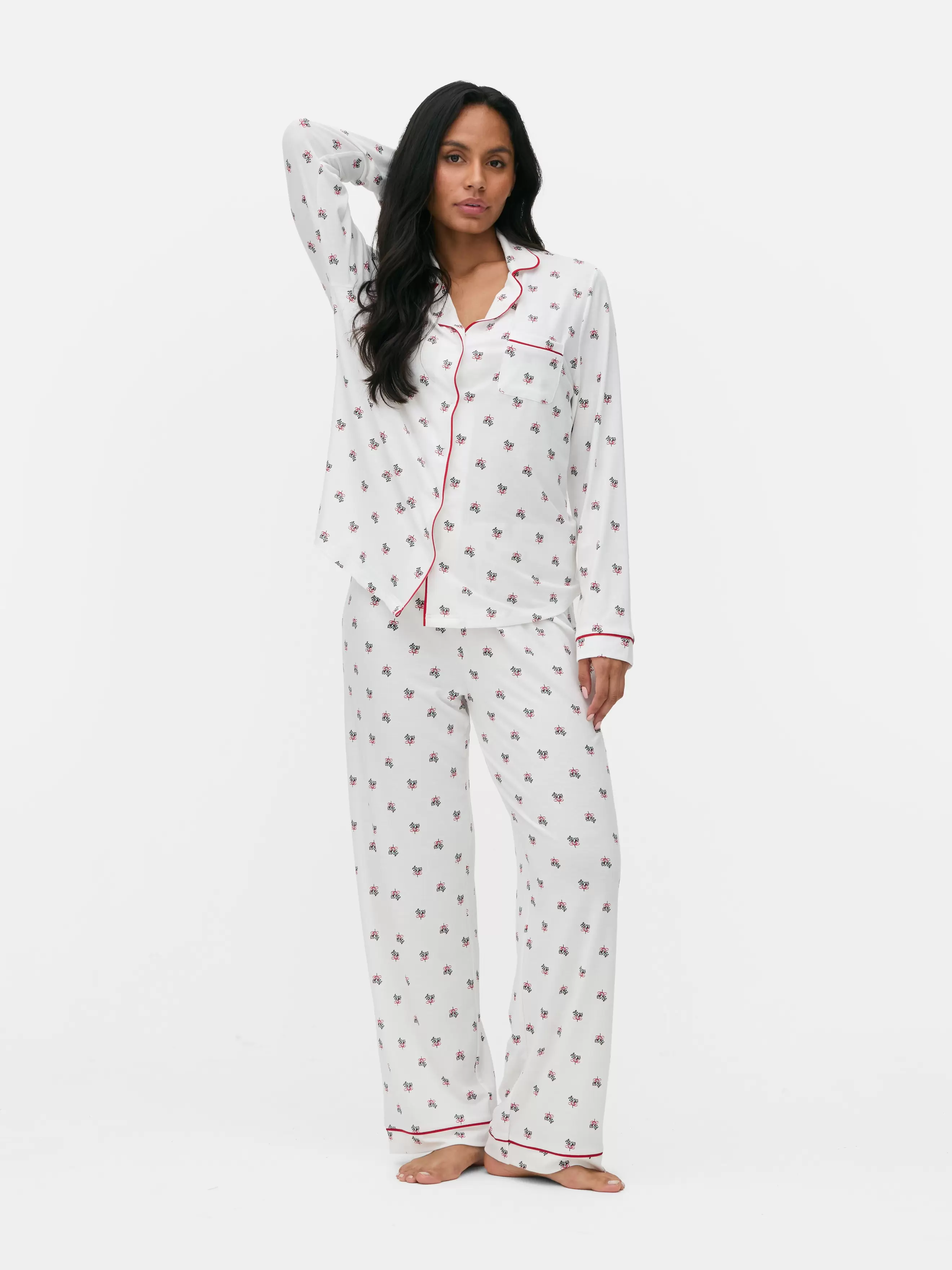 Pyjama boyfriend en flanelle festif offre à 17€ sur Primark