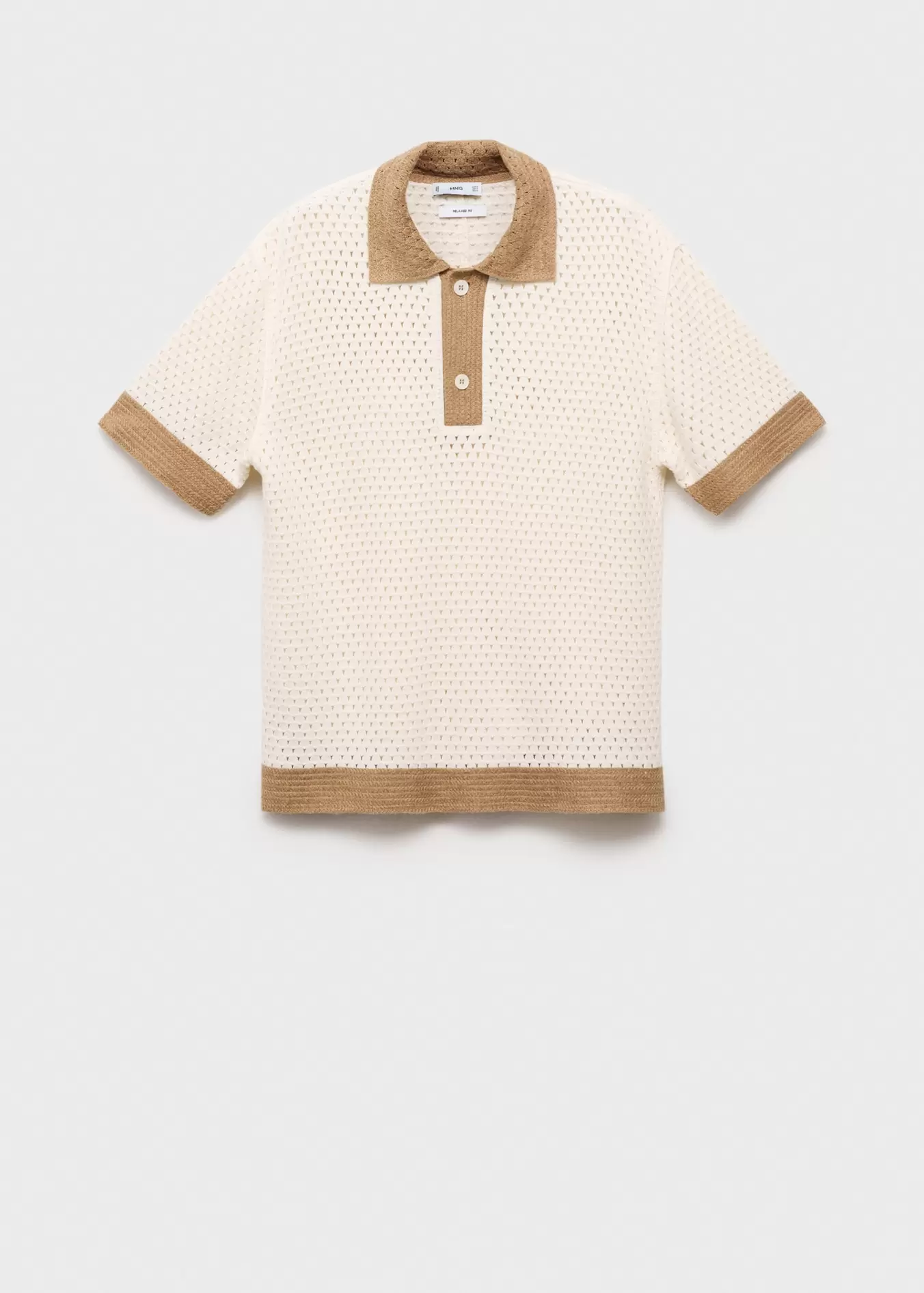 Polo maille ajourée contrastes offre à 59,99€ sur Mango