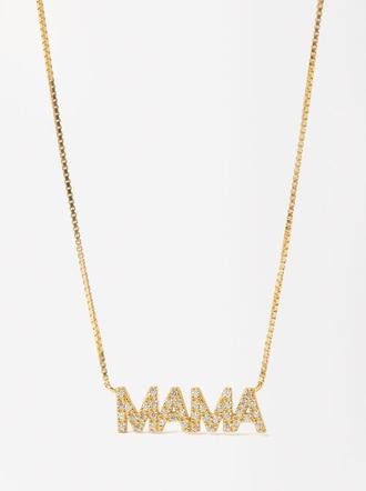 Mom Cubic Zirconia Necklace - 925 Sterling Silver offre à 29,99€ sur Parfois