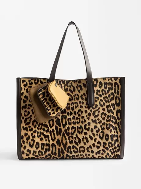 Shopper Bag With Leopard Print Leather Endings offre à 119,99€ sur Parfois