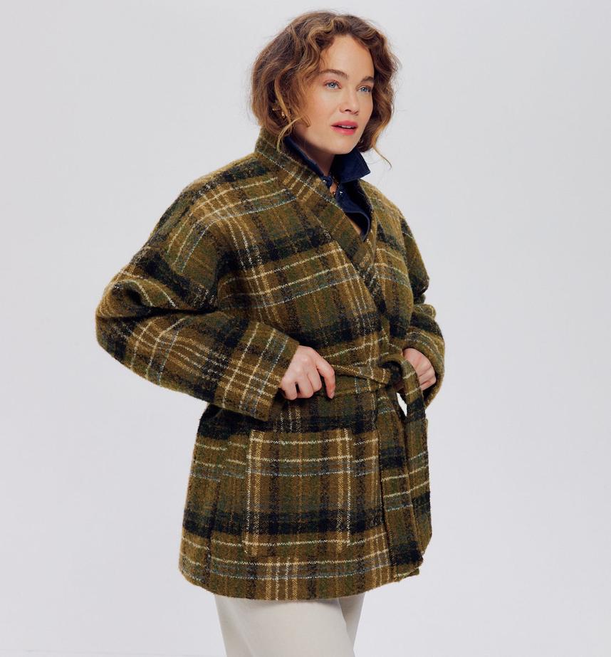 Manteau à carreaux Femme offre à 50€ sur Promod