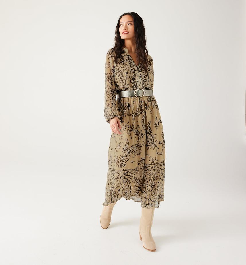 Robe longue imprimée Femme offre à 34,99€ sur Promod