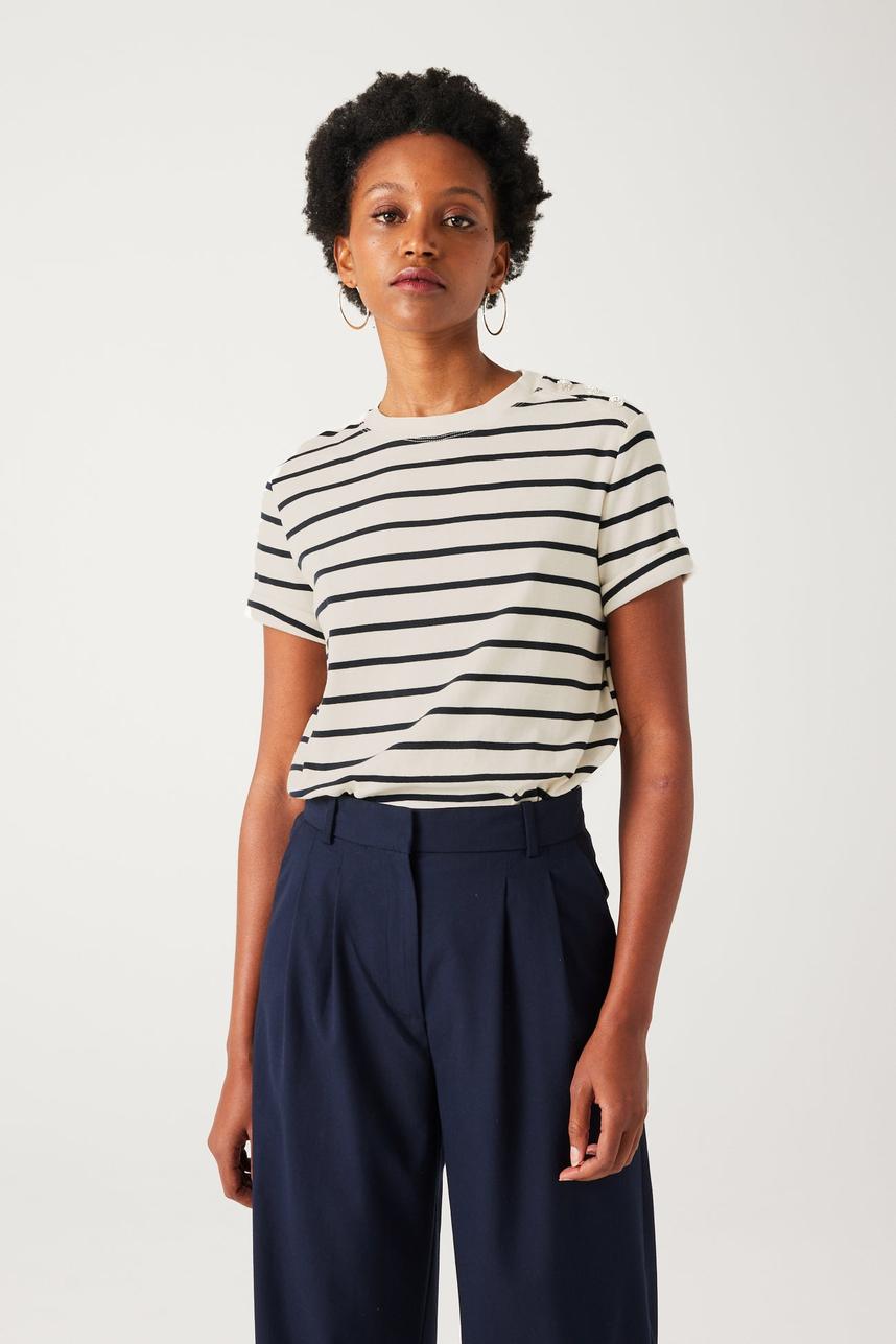 T-shirt marinière Femme offre à 12,99€ sur Promod