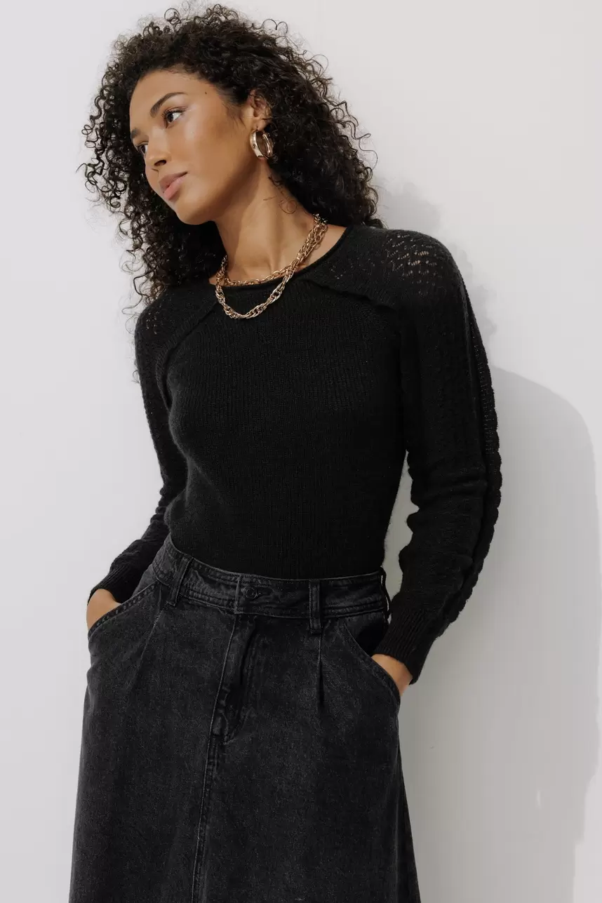 Pull maille dentelle Femme offre à 36,99€ sur Promod