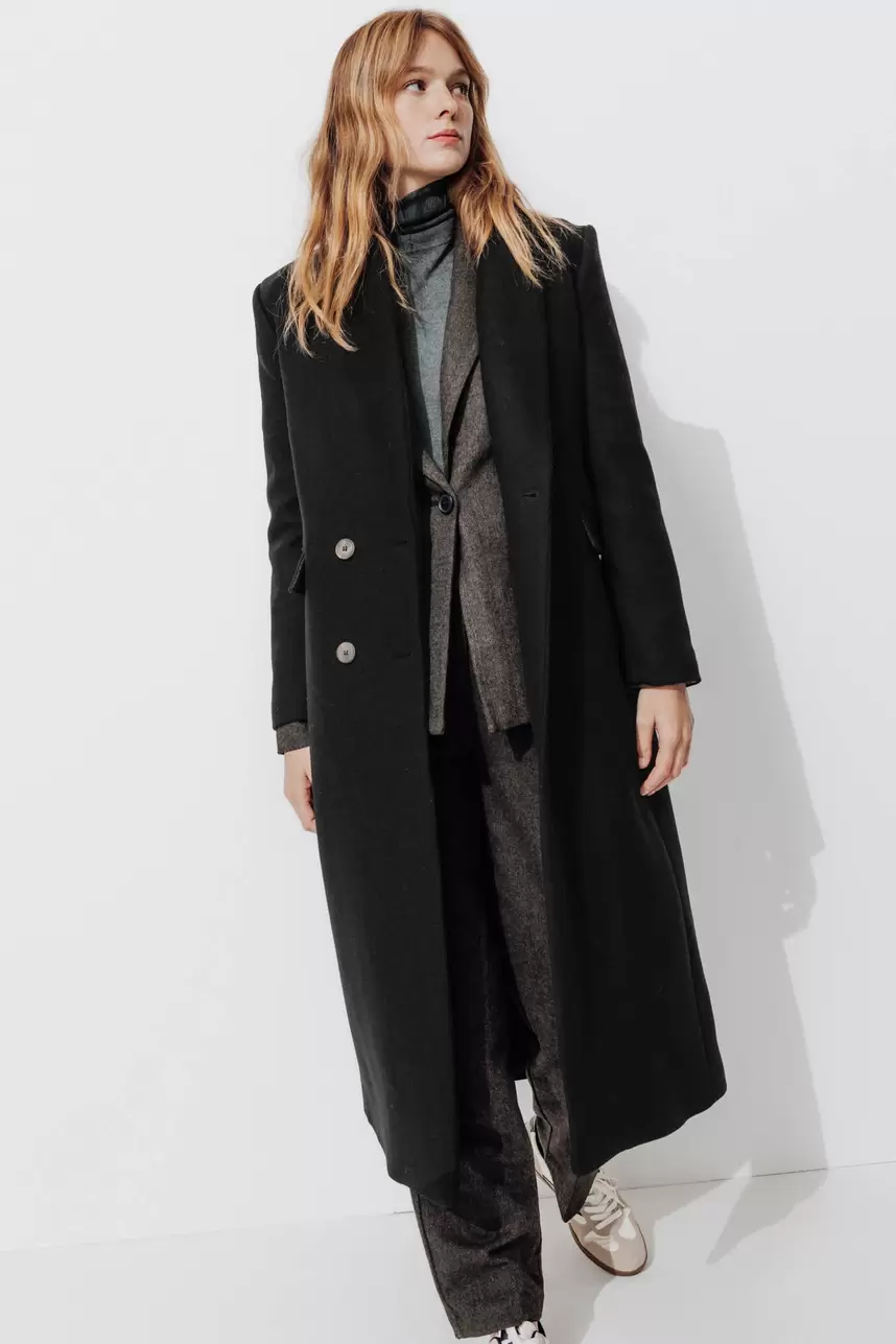 Manteau long en laine Femme offre à 149,99€ sur Promod