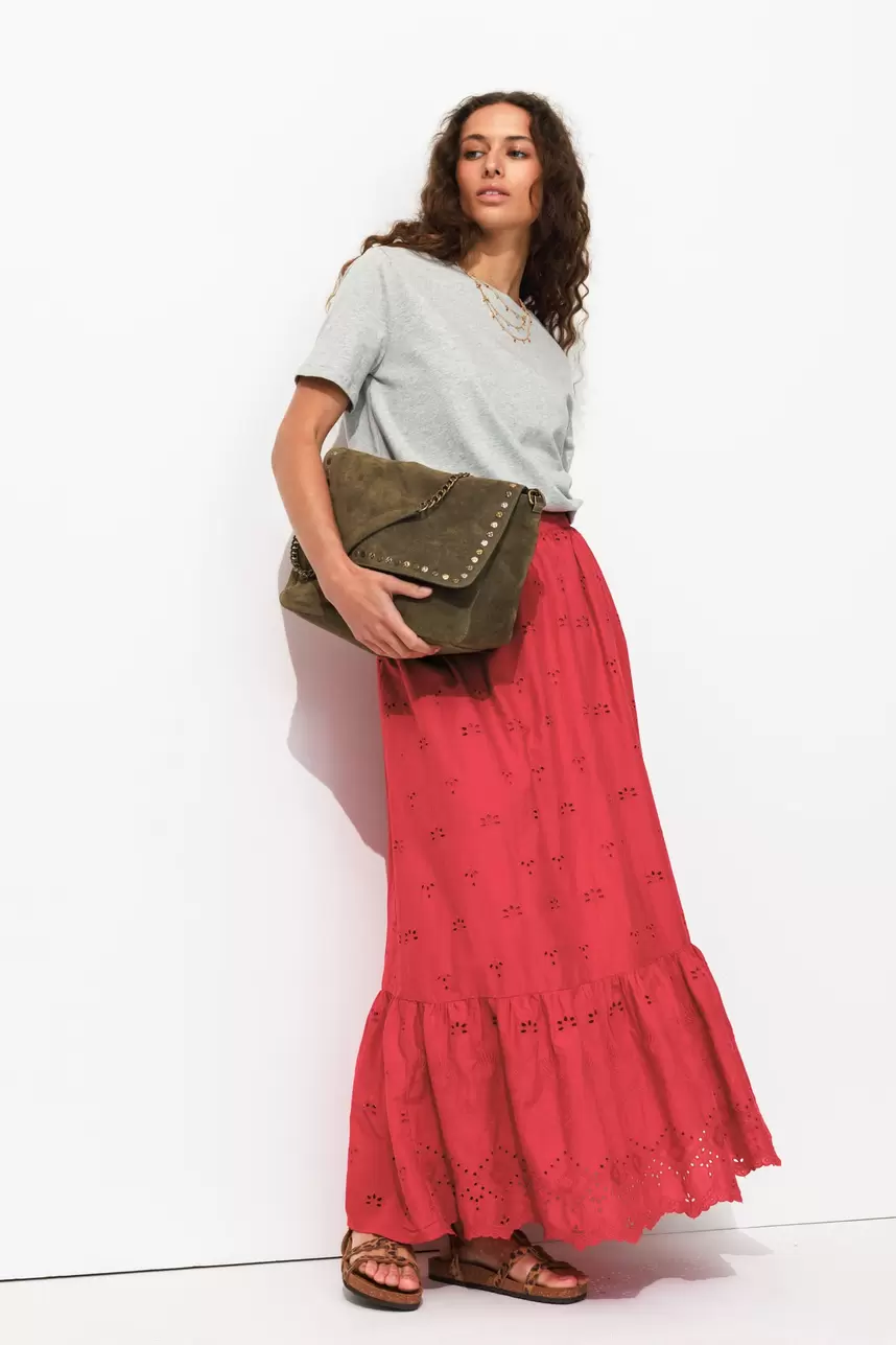 Jupe longue broderie anglaise offre à 55,99€ sur Promod
