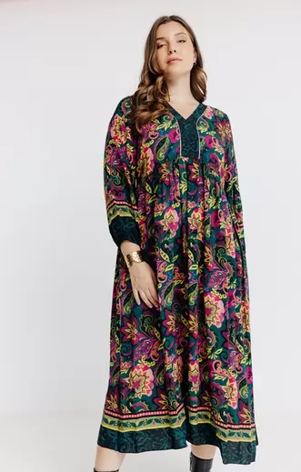 Robe longue imprimée base viscose offre à 53,97€ sur Toscane