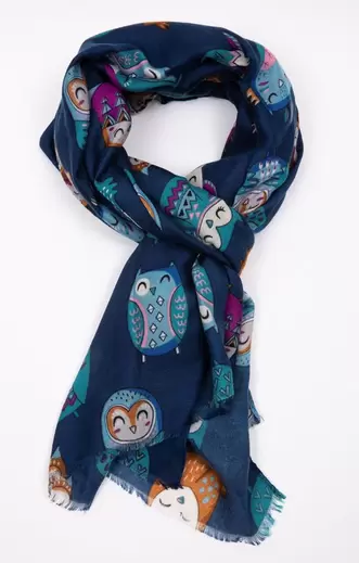 Écharpe foulard avec chouettes offre à 19,95€ sur Toscane