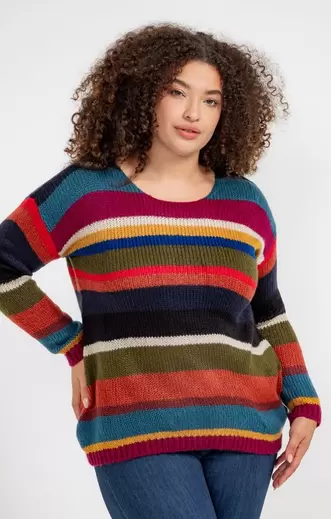 Pull rayé multicolore en tricot offre à 65,95€ sur Toscane