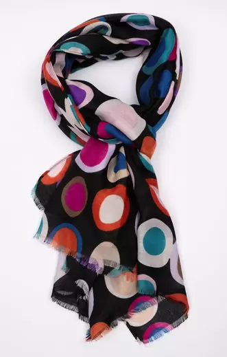 Foulard motif pois multicolore offre à 19,95€ sur Toscane