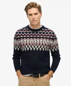 Pull ras-du-cou jacquard offre à 94,99€ sur Superdry