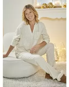 Pyjama ensemble détente boutonné à carreaux fluide offre à 27,5€ sur Damart