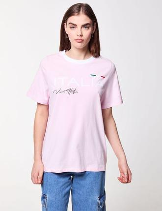 T-shirt de foot imprimé ITALIA rose offre à 9,99€ sur Jennyfer