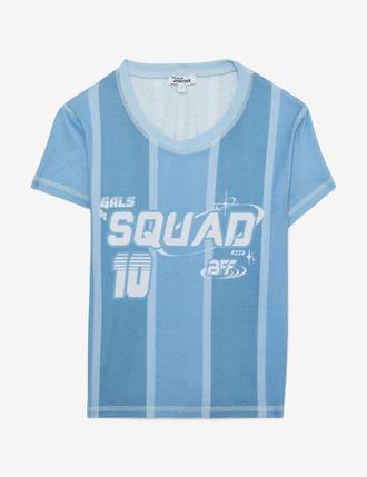 T-shirt imprimé foot bleu ardoise offre à 12,99€ sur Jennyfer