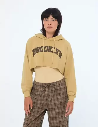 Body sweatshirt à capuche beige moyen offre à 29,99€ sur Jennyfer