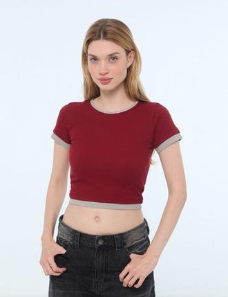 T-shirt rouge bordeaux offre à 7,99€ sur Jennyfer