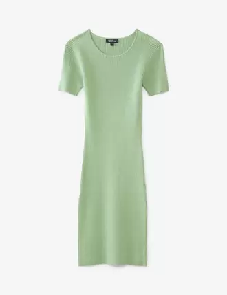 Robe courte côtelée vert foncé offre à 15,99€ sur Jennyfer