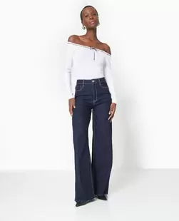 Jean wide taille haute avec bas coupés offre à 29,99€ sur Pimkie